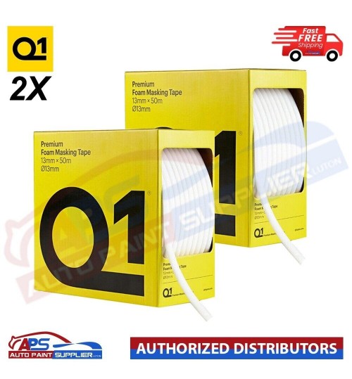 2X Q1 PREMIUM Foam Masking Tape 13mm x 13mm x 50m Roll Soft Edge Painting Repair